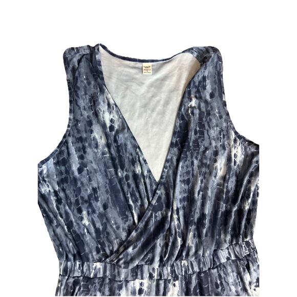 Old Navy Women’s XL Active Blue Pattern Jumpsuit Breath On Stretchy Pockets - Picture 2 of 7